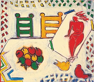 שולחן עם אשה שולחן עם אשה